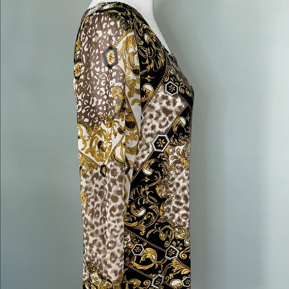 Alfani Baroque Print Top with Leopard Accents - Picture 6 of 8
